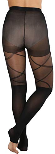 Image of ToBeInStyle Women's Single Floral Lace Fishnet Tights Footless & Stirrup Design
