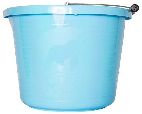 Red Gorilla Premium Builder's Bucket 14 litre 3 Gallon Heavy Duty Strong Metal Handle Moulded Grip Multi Purpose Food Grade Plastic (Sky Blue)