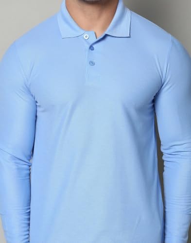 Image of INKKR Full Sleeve Men's Solid Polo Neck T-Shirt Combo