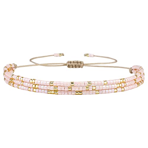 Image of KELITCH Adjustable Multi Strand Bracelets Colorful Miyuki Seed Beads Wrap Bracelets Bangle Women Jewelry