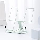 Book Stand for Reading, MSDADA Recipe Book Holder Cookbook Stand for Kitchen, Adjustable Metal Document Holder for Desk Textbook Presentation Material Tablet Music Score Stands Display(Macaron Green)