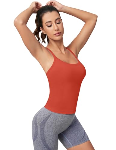 Image of MathCat Workout Tank Tops for Women with Built in Bra, Sleeveless Gym Tops Seamless Racerback Athletic Yoga Shirts