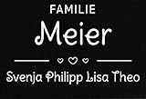 Fußmatte Willkommen bei Familie [Wunschname] Herz personalisiert rutschfest & waschbar weiß 60x40cm (Design 2, 40 x 60 cm)