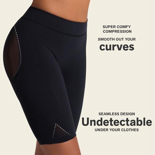 Image of Leonisa Seamless Shapewear High-Waisted Butt Lifting Capri or Shaper Shorts Thigh Slimmer Girdle for Women Tummy Control