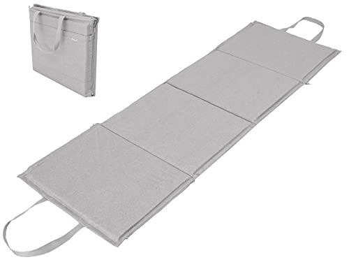 HOBBYGARDEN Mata plażowa 2 w 1, składana do torby – przenośny leżak ogrodowy, karimata i łóżko polowe z poduszką pod głowę, wygodna poduszka plażowa, kolor: popielaty