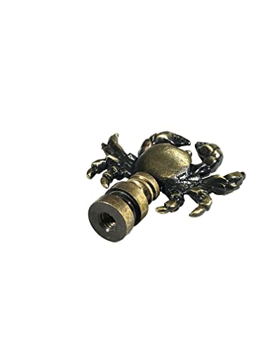 Image of Royal Designs, Inc. Sea Life Lamp Finial, Decorative Crab, Antique Brass, Replacement Finial for Table or Floor Lamps