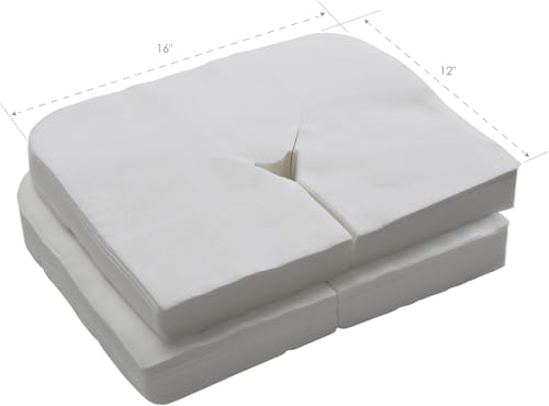 Image of EARTHLITE Flat Disposable Face Cradle and Headrest Covers, 300-Pack, Medical-Grade, Ultra Soft, Luxurious, Non-Sticking for Massage Tables & Chairs, White