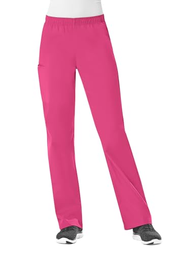 Maevn Women's Core Full Elastic Band Cargo Pants(Hot Pink, X-Large)
