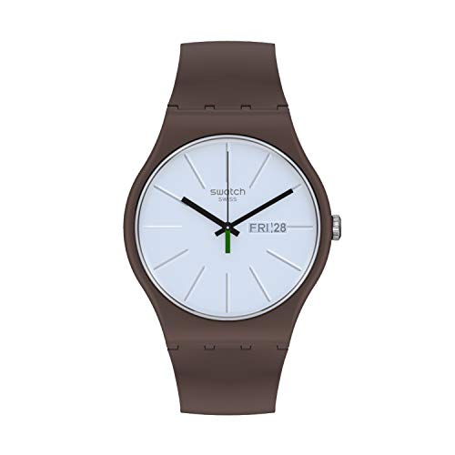 Swatch Unisex_Adult Quartz bio-sourced Material Strap, Brown, 18 Casual Watch (Model: SO29M701) (B08W3HBQX1) Amazon Price History, Amazon Price Tracker