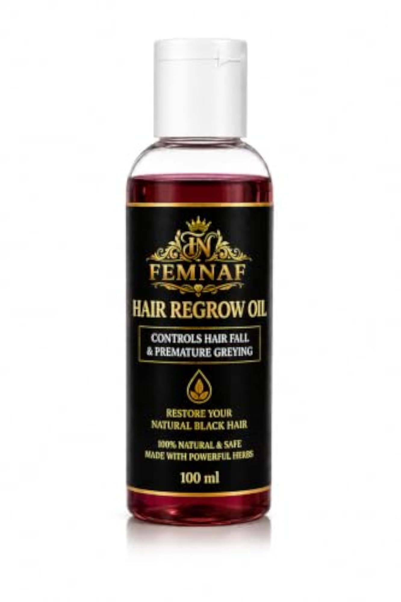 Femnaf Hair Regrow Oil, Controls Hair Fall & Greying 100ml