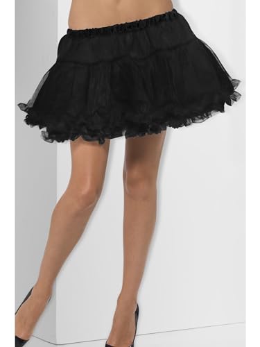 Smiffys Petticoat, Schwarz, mit Satin-Bund Halloween