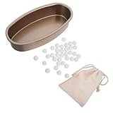 Garneck Piedra para Hornear con Bolsas y Bandeja Dorada Distribución Uniforme de Calor para Pizzas Tartas y Pan Piedra Reutilizable para Horno Doméstico
