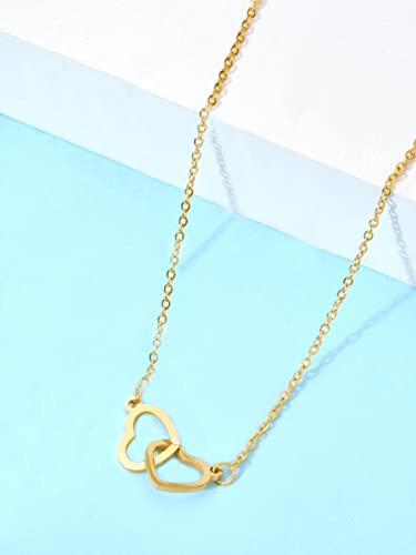 Image of Yellow Chimes Pendant for Women and Girls Rose Gold Pendant Necklace For Women | Staineless Steel Love Heart Pendant Chain | Birthday Anniversary Valentine Gift for Wife Girls Women