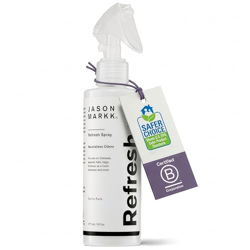 Jason Markk Refresh Spray Shoe & Sneaker Deodorizer Odor Eliminator Ideal for Footwear Hats Apparel Bags Furniture Room Freshener Sierra Rain Scent 6oz