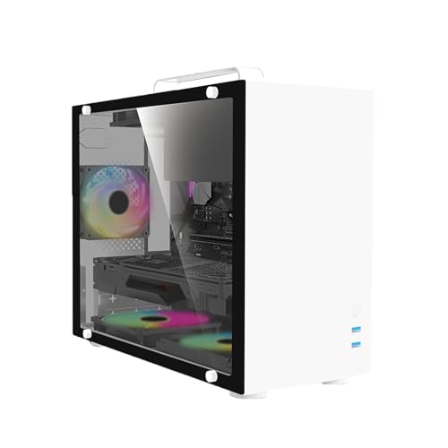 Gabinete para PC, Gabinete Gaming con 5 Ventiladores Preinstalados, Mid-Tower compatible con M-ATX/ITX/Mini-ITX, Panel Lateral de Vidrio Templado, adecuado para Gaming y Oficina, con reposabrazos (Color: Estilo 1) miniatura 1