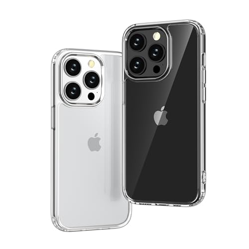 Image of ONES Case for iPhone 14 Pro, Slim Clear Transparent Case [PC + TPU Hybrid] with Military-Grade Drop Protection, Anti-Yellowing Shockproof Silicone Hard Cover