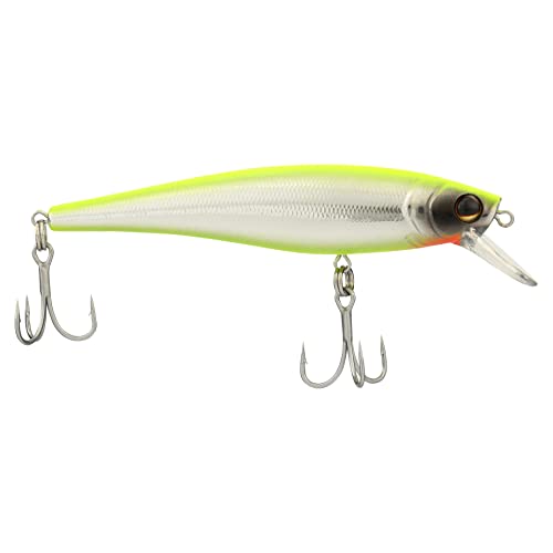 Berkley Cutter Saltwater Fishing Lure, Chrome/Chartreuse, 90 Shallow (3/8 oz), 3.5in | 9 cm, Erratic Rolling Action, Ideal for a Variety of Retrieves and Species, Equipped with Fusion19 Hook