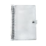 SinChic B5 Soft PVC Notebook Binder,Clear Soft PVC 9 Hole Ring Binder with Snap Button Waterproof Loose Leaf Notebook Folder for Diary Office Home School