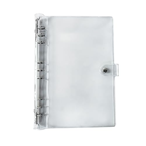 B5 Transparent PVC Binder,9 Ring Weich Notizbuch Binder mit Druckknopfverschluss Nachfüllbares Notizbuch Runder Ringbuch für DIY Notebook Fotoalbum und Scrapbooking