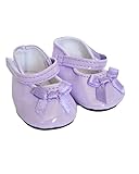 18 Inch Doll Shoes- Lavender Doll Mary Jane Shoes Fits Both 18 Inch Fashion Girl Dolls and 15 Inch Baby Dolls