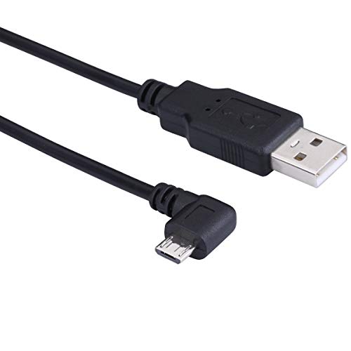 5m Micro USB 90° Dash Cam Power Cable – Charge-Only, No Data | USB-A to Micro USB | Left-Angle | 16.5ft Extra-Long In-Car DVR Power Lead