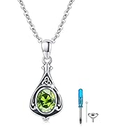 Cremation Jewelry for Ashes 925 Sterling Silver Urn Necklace Cremation Necklaces Teardrop Birthst...