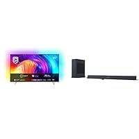 Philips 86PUS8807/12 217 cm (86 Zoll) Fernseher (4K UHD, HDR10+, 120 Hz, Dolby Vision &amp; Atmos, 3-seitiges Ambilight) + B8405/10 Soundbar mit Subwoofer kabellos - 2021/2022 Modell