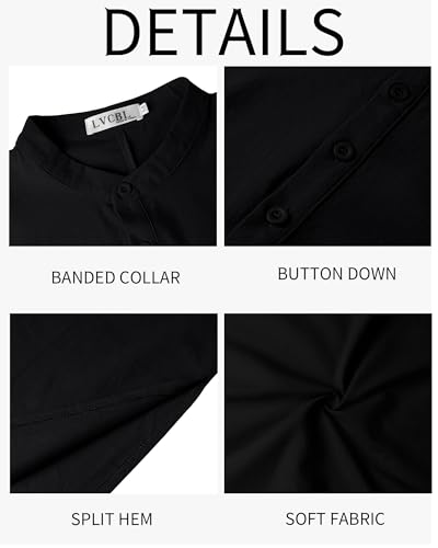 LVCBL Kaftan for Men Long Sleeve Caftan Thobe Side Split Muslim Robe Button Down Long Gown Tunic Shirts4