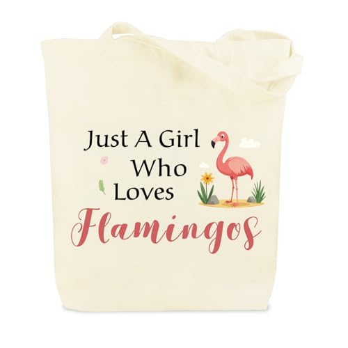 LSVGSAK Flamingo Lovers Gifts for Women Girl Canvas Bag Birthday Christmas Animal Lover Flamingo Themed Gifts for Teens Bestie Friend Daughter Wife Sister Girlfriend Travel Toiletry Pouch