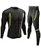 UNIQUEBELLA Thermo Unterwäsche Set, Funktionswäsche Herren Skiunterwäsche Winter Suit Ski Thermo-Unterwäsche Thermowäsche Unterhemd + Unterhose Schwarz L