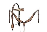 CHALLENGER Horse Western Leopard Print Hair-On Leather Bridle Breast Collar Tack Set 78RS10