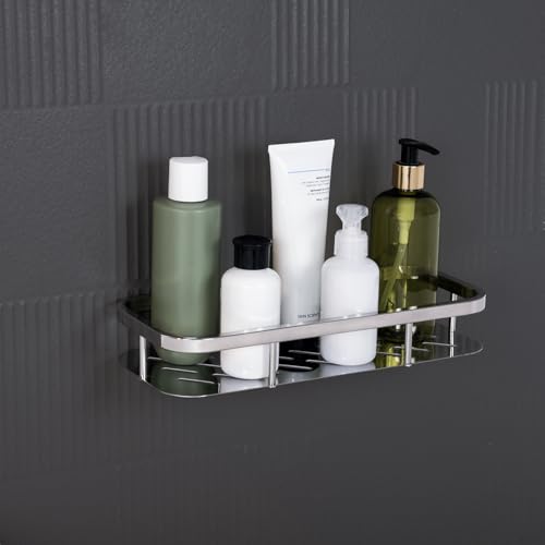 Image of ARQUIN Bathroom Shelf Storage Organizer 5x12 Inch | 304 Grade Stainless Steel Bathroom Racks & Shelf | Wallmount Shelf for Bathroom Accessories Set Storage Shelves for Kitchen Shelves & Racks