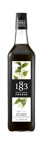 Image of 1883 Iced Tea Elderflower Syrup for Drinks, Made in France, 1 Liter Glass Bottle