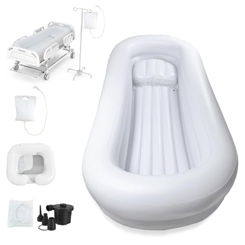 SMLXLXX,Bedside Shower Bath Kit,Inflatable Bed Bath,Medical grade PVC Bedside Shower Bathtub Kit,Bed...