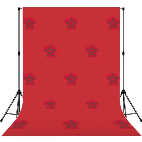 Toile de fond drapeau du Maroc 1,5 x 2,1 m avec passe-tringle pour studio photo