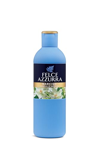 Felce Azzurra - Bagnoschiuma Profumato Narciso, Bagno Schiuma Detergente Delicato Idratante per Pelle Morbida, Note Dolci Agrumate di Arance e Vaniglia, Bagnodoccia Dermatologicamente Testato, 650 ml