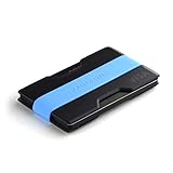 Radix One Slim Wallet (Smoke/Cyan) - Minimalist Front Pocket Ultralight Thin Polycarbonate Wallet Money Clip