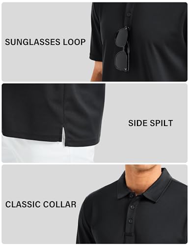 MAGCOMSEN Mens Quick Dry Golf Polo