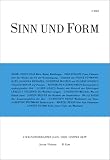 Sinn und Form 1/2022: Beiträge zur Literatur - Mitwirkende: Isabel Fargo Cole, Franz Fühmann, Ingo Schulze, Volker Braun, Sebastian Kleinschmidt, Ruth Johanna Benrath, Julien Gracq, Christine Wolter, László F. Földényi, Eugène Ionesco, Christoph Meckel, Jürgen Becker, Walle Sayer, Christoph Paret, Albertine Trutmann, Marcel Beyer, Günter Thimm 