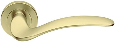 Lever on Round Rose Farfalla Door Handle in Polish Brass from EUROART