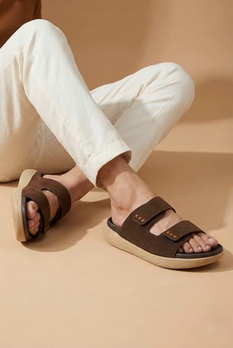 Image of Big Fox Alphabounce- 15 Men's Orthopedic Comfort Slides | Dual Strap Cushioned Sandals | Lightweight Daily Wear