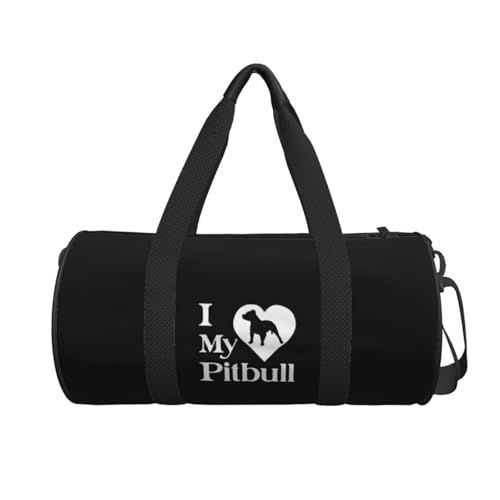 I Love My Pitbull Convertible Garment Bag with Shoulder Strap, Carry on Garment Duffel Bag for Men Women - Rolling Foldable for Travel Luggage Bags (Black)2