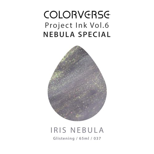 Image of Colorverse Iris Nebula Gray Shimmer Ink | Project Series | 65ml Bottle | Colorful-cloud inspired hue with sparkle; subtle glitter sheen for special writing.