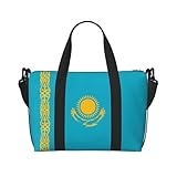 Bolso de mano para mujer con estampado de la bandera de Kazajstán, bolso cruzado portátil, adecuado para fitness, viajes.