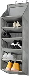 VOLKSLAND 6 Shelves Hanging Organiser, Shoe Rack with Deep Pockets for 12 Pairs, Over Door Hanging Storage, Shoe Storage Hanger for Closet and Dorm Door