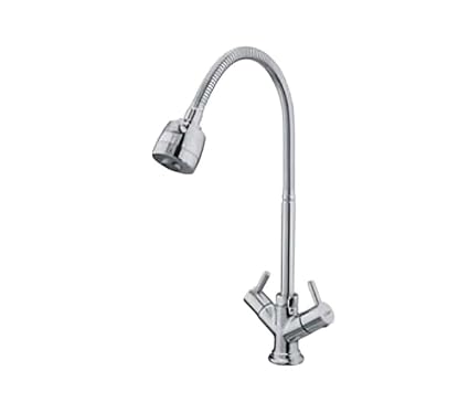 Bathicle Swan Neck and Sink Cock Center Hole Basin Mixer - Chrome Finish, 360 Degree Swivel for Stylish and Practical Bathroom and Kitchen Design (CP/Center Hole)