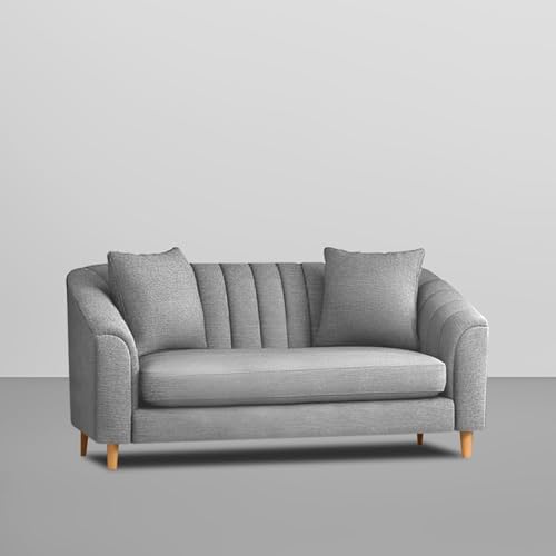 Image of Casaliving Doraldo 2 Seater Sofa Set for Living Room (Grey Colour Fabric) Premium Fabric Sofa for Living Room
