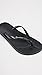Ipanema Ana Tan Collection Flip Flops for Women, Cute Comfortable Brazilian Beach Sandals, Black on Black, Size 9