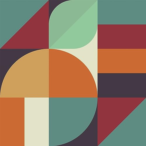 VaryPaper Peel and Stick Colorful Geometric Wallpaper 44.5cmx200cm Boho Contact Paper Patterned Sticky Back Plastic Vinyl Wrap for Funiture Art Decor Wallpaper for Living Room Bathroom Cabinet