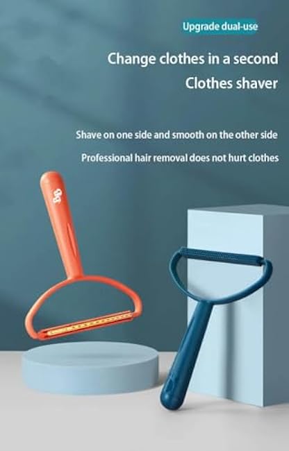 Generic Pet Hair Removal Tool, 2-Sided with Shave and Smooth Surfaces, Large Size, Pet Cleaning Brush for Furniture (Rock Blue)-U2sMoTM1